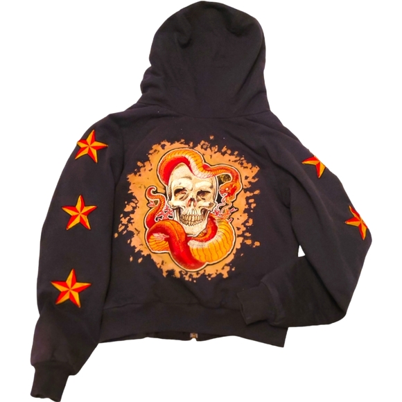 Dussault Custom Ink Tops - Dussault Thulsa Doom Skull & Snake Hoodie (Rare - Discontinued)